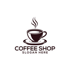 coffee silhouette logo vector line art logo design