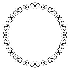 Black swirly round frame