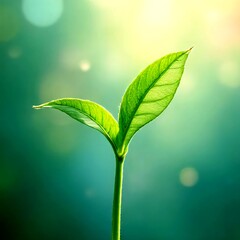 A vibrant fresh green leaves, captured in a close-up macro view on bokeh blurred background2