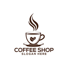coffee silhouette logo vector line art logo design