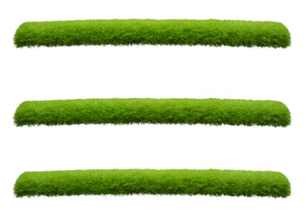 Realistic 3D Green Grass Strips Isolated Background