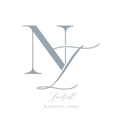 Luxury Wedding Logo with NI Initials
