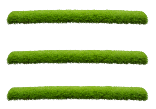 Realistic 3D Green Grass Strips Isolated Background