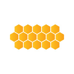 Abstract pattern seamless yellow hexagon honeycombs on a white background. Honey comb background pattern symbol vector design