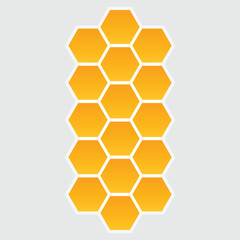 Abstract pattern seamless yellow hexagon honeycombs on a white background. Honey comb background pattern symbol vector design