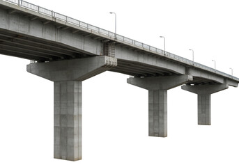 Isolated PNG of Modern Concrete Bridge