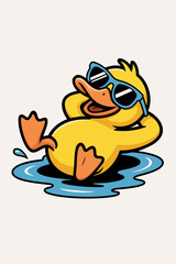 Funny Rubber Duck vector illustration