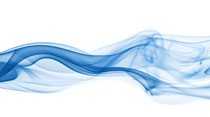 Naklejka premium Blue Abstract Smoke Waves on White Background Isolate