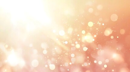 Abstract Light Burst with Sparkling Bokeh and Golden Peach Hues