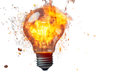 Close-up Light Bulb on White Background - Professional Studio Photography