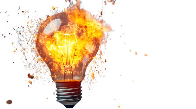 Close-up Light Bulb on White Background - Professional Studio Photography