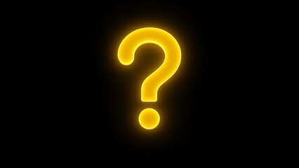 Glowing question mark in dark space, symbolizing curiosity and the unknown.