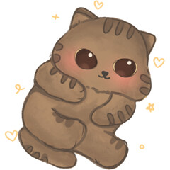 Cute Pastel Cat PNG Clipart