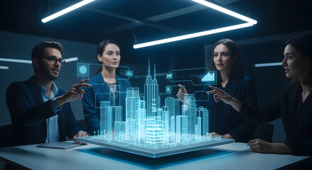 Team Collaboration Visualizing Future Urban Development With Holographic Projection