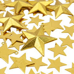 Obraz premium Pile of Gold Stars on Transparent Background