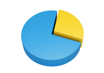 Vibrant Blue and Gold Pie Chart Data Visualization