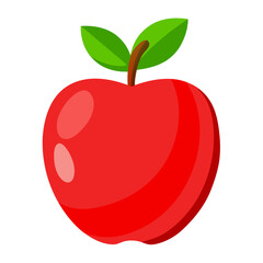 red apple with leaf