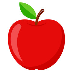 red apple with leaf