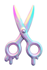 Iridescent scissor appears captivating, gleaming with pearly hues
