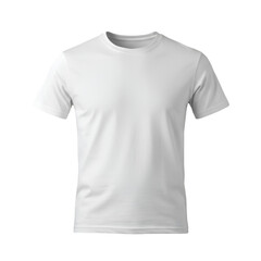 Isolated White T-Shirt Template on Transparent Background