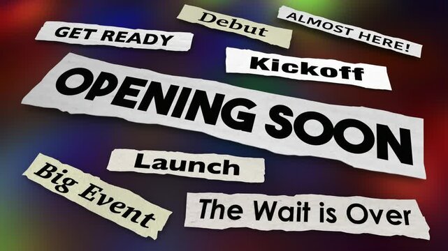 Opening Soon News Headlines Grand Kickoff Debut Event Coming Soon 3d Animation