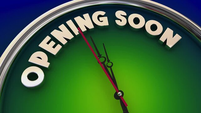 Opening Soon Clock Countdown Big Kickoff Launch Event Time 3d Animation