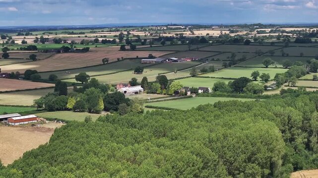 A flight over the countryside in Leicestershire near Sheepy Magna. Sunshine