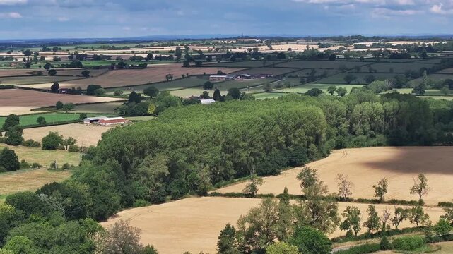 A flight over the countryside in Leicestershire near Sheepy Magna. Sunshine
