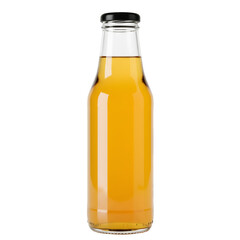 Realistic 3D Illustration of Glass Juice Bottle Isolated