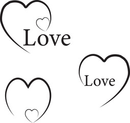 set of vector hearts, set of hearts, set of red hearts, heart, love, valentine, hearts, shape