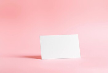 Minimalist white business cards subtly floating against a soft pastel backdrop,  corporate,  soft
