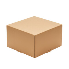 Photorealistic Isolated Cardboard Box on Transparent Background