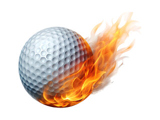 golf ball with fire effect png image on transparent background
