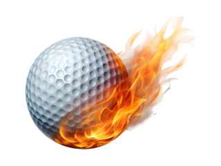 golf ball with fire effect png image on transparent background