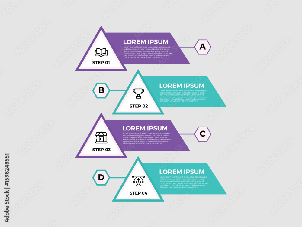 Poster frameworks infographic concept for slide presentation with triangle cycle circular slice on center w