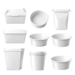 Realistic Set of Food Packaging on Isolated