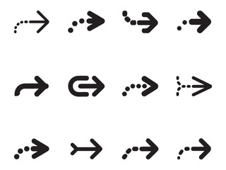 Vol.6: Thin Dashed Arrows Icon Set | Minimal Stroke Vector EPS10