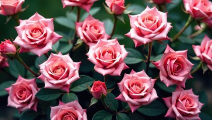 Naklejka premium Small-scale repeating rosebuds in muted tones , muted, background