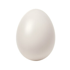Realistic Illustration of a Single White Egg on Transparent Background