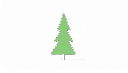 Fototapeta premium Simple, delicate, snow white Christmas tree on a background with space for text.