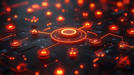 Intricate network of glowing controls.