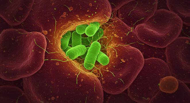 Brucella melitensis invading macrophages in brucellosis