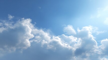 Obraz premium A beautiful sky filled with fluffy clouds, showcasing the serenity and vastness of nature.