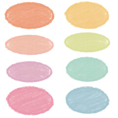 Set of Eight Pastel Oval Shapes Illustration