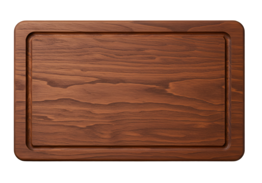 Realistic 3D Illustration Empty Wooden Cutting Board