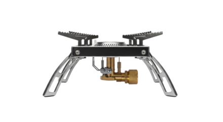 Portable camping stove with adjustable flame control for outdoor cooking transparent background, cutout PNG