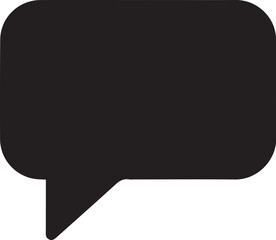 Black vector of a simple chat bubble with tail