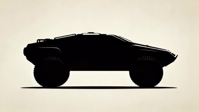 Rugged vehicle silhouette side view