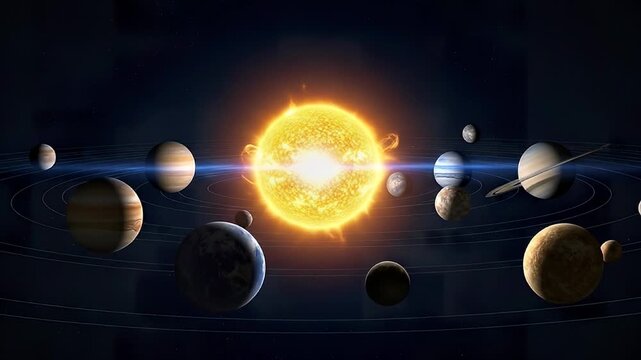 Solar system illustration vivid planets