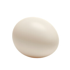 Realistic Illustration of Single White Egg on Transparent Background